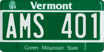 VT license plate AMS401