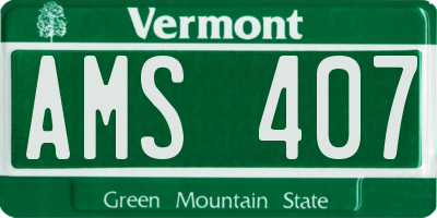 VT license plate AMS407