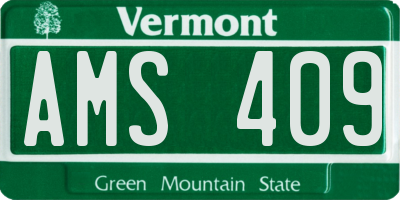 VT license plate AMS409