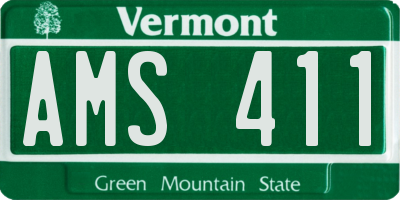 VT license plate AMS411
