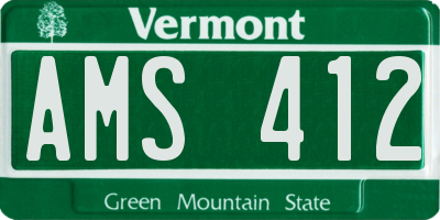 VT license plate AMS412