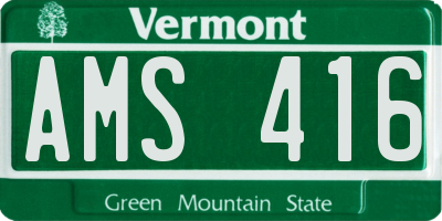 VT license plate AMS416