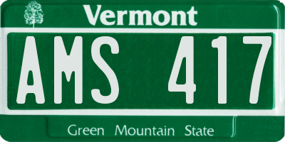 VT license plate AMS417