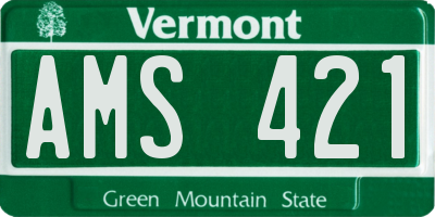 VT license plate AMS421