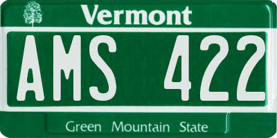 VT license plate AMS422