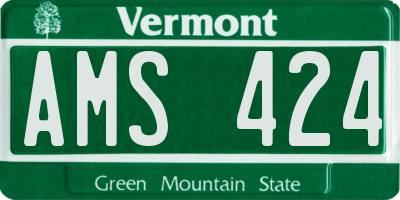 VT license plate AMS424