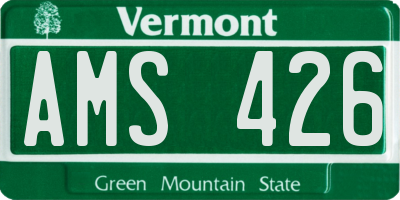 VT license plate AMS426