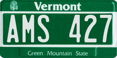 VT license plate AMS427