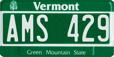 VT license plate AMS429
