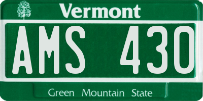 VT license plate AMS430
