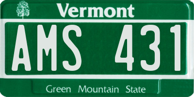 VT license plate AMS431
