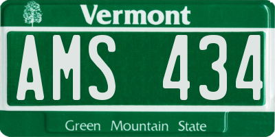 VT license plate AMS434