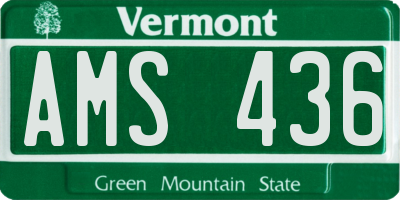 VT license plate AMS436