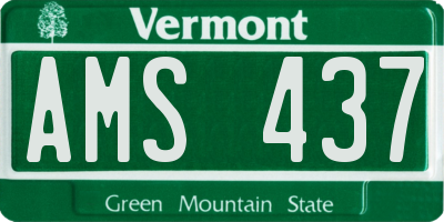 VT license plate AMS437