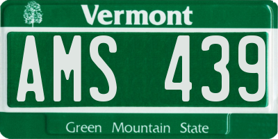 VT license plate AMS439