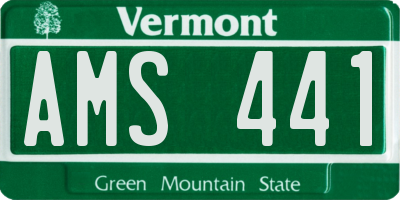 VT license plate AMS441