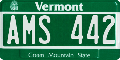 VT license plate AMS442