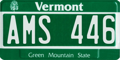VT license plate AMS446