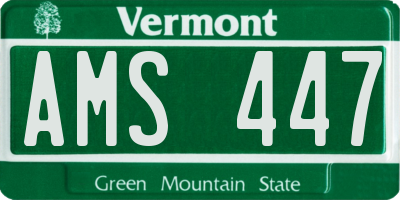 VT license plate AMS447