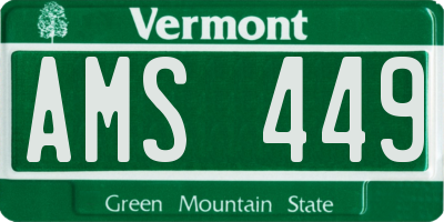 VT license plate AMS449