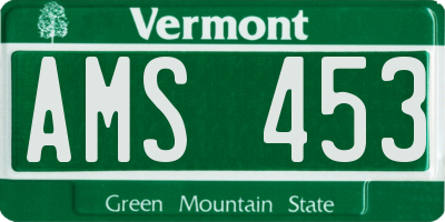 VT license plate AMS453