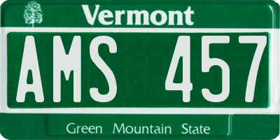 VT license plate AMS457