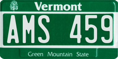 VT license plate AMS459
