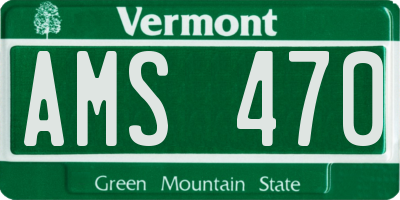 VT license plate AMS470
