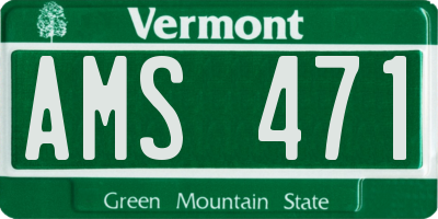 VT license plate AMS471