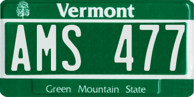 VT license plate AMS477