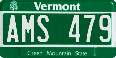 VT license plate AMS479