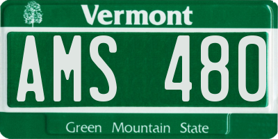 VT license plate AMS480