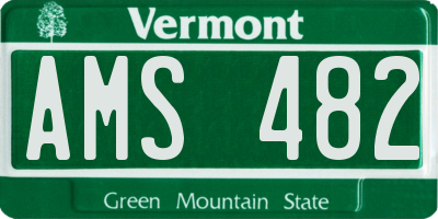 VT license plate AMS482