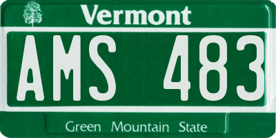 VT license plate AMS483