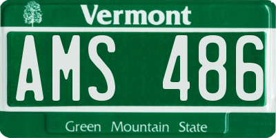 VT license plate AMS486