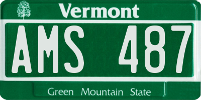 VT license plate AMS487