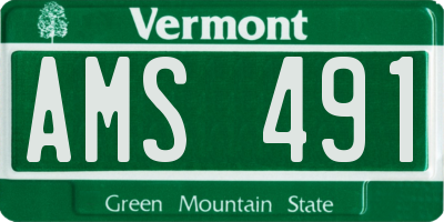 VT license plate AMS491
