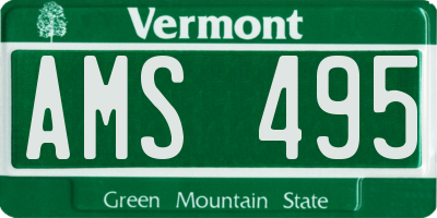 VT license plate AMS495