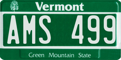 VT license plate AMS499
