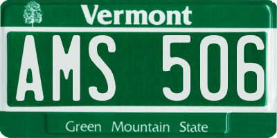 VT license plate AMS506