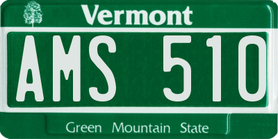 VT license plate AMS510
