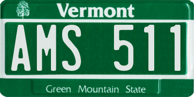 VT license plate AMS511