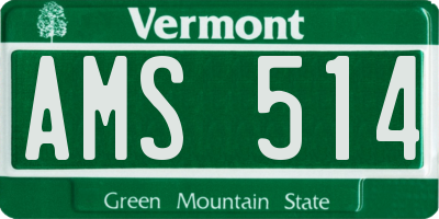 VT license plate AMS514
