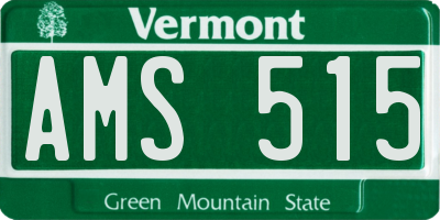 VT license plate AMS515