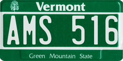VT license plate AMS516