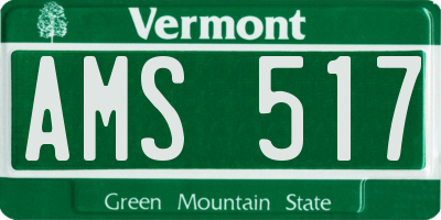 VT license plate AMS517