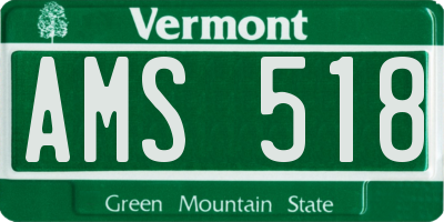 VT license plate AMS518
