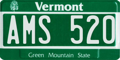VT license plate AMS520