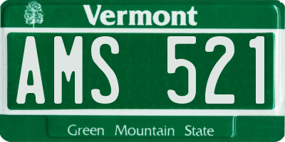 VT license plate AMS521