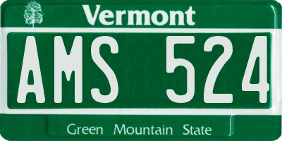 VT license plate AMS524